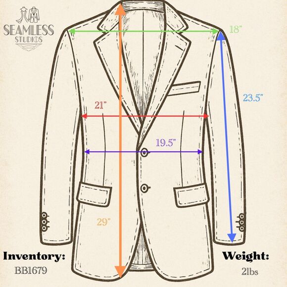 Original Penguin 40S Multicolor Check Polyester Blend Dual-Vent Sports Coat - Picture 8 of 8